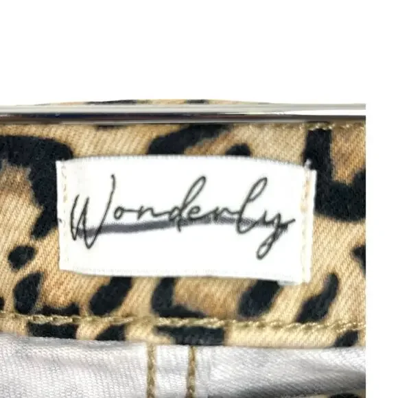 Wonderly Women's Size 14 Mid Rise Skinny Ankle Leopard Print Jeans - Picture 8 of 11